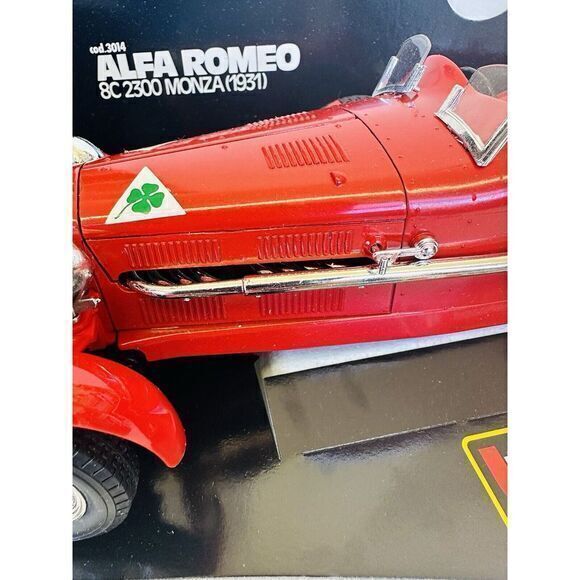 Burago 1/18 Scale Diecast Cod.3014 Alfa Romeo 8C 2300 Monza 1931 Red Vintage - Picture 8 of 11